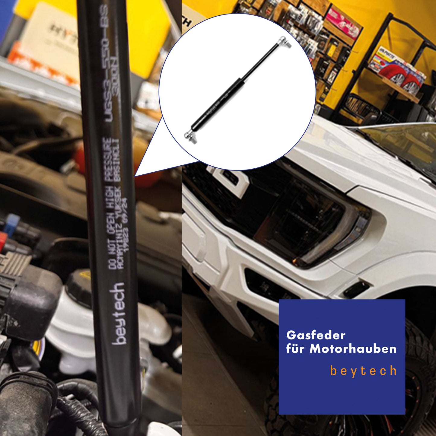 Universal Gasdruckfeder, Gasfeder 200–900 mm 100–1000N Kugelkopf Endstücke 10/21