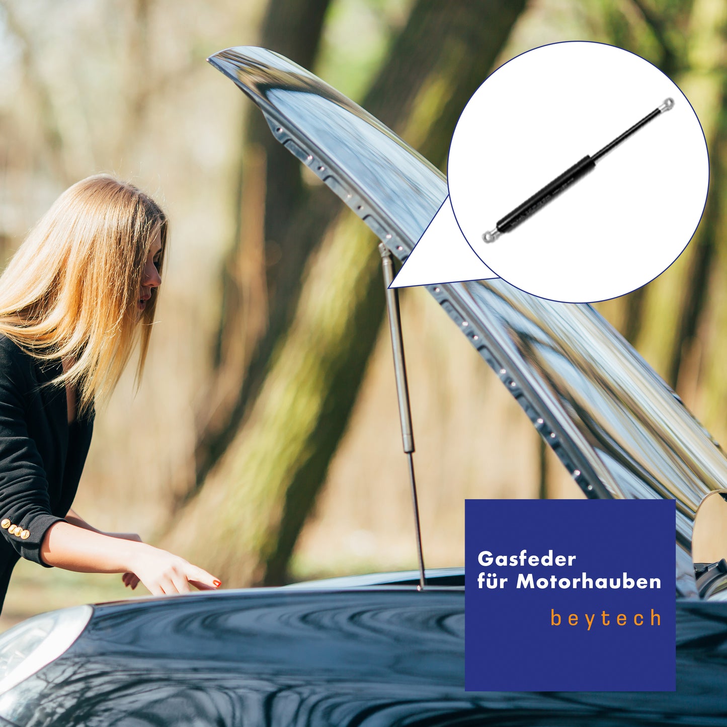 Universal Gasdruckfeder, Gasfeder 200–800 mm, 100–700N, Ösen Endstücke 8/18
