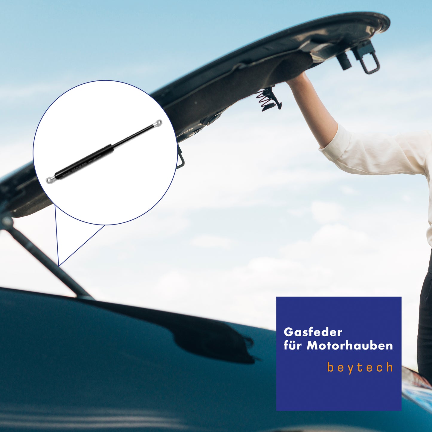 Universal Gasdruckfeder, Gasfeder 200–800 mm, 100–700N, Ösen Endstücke 8/18