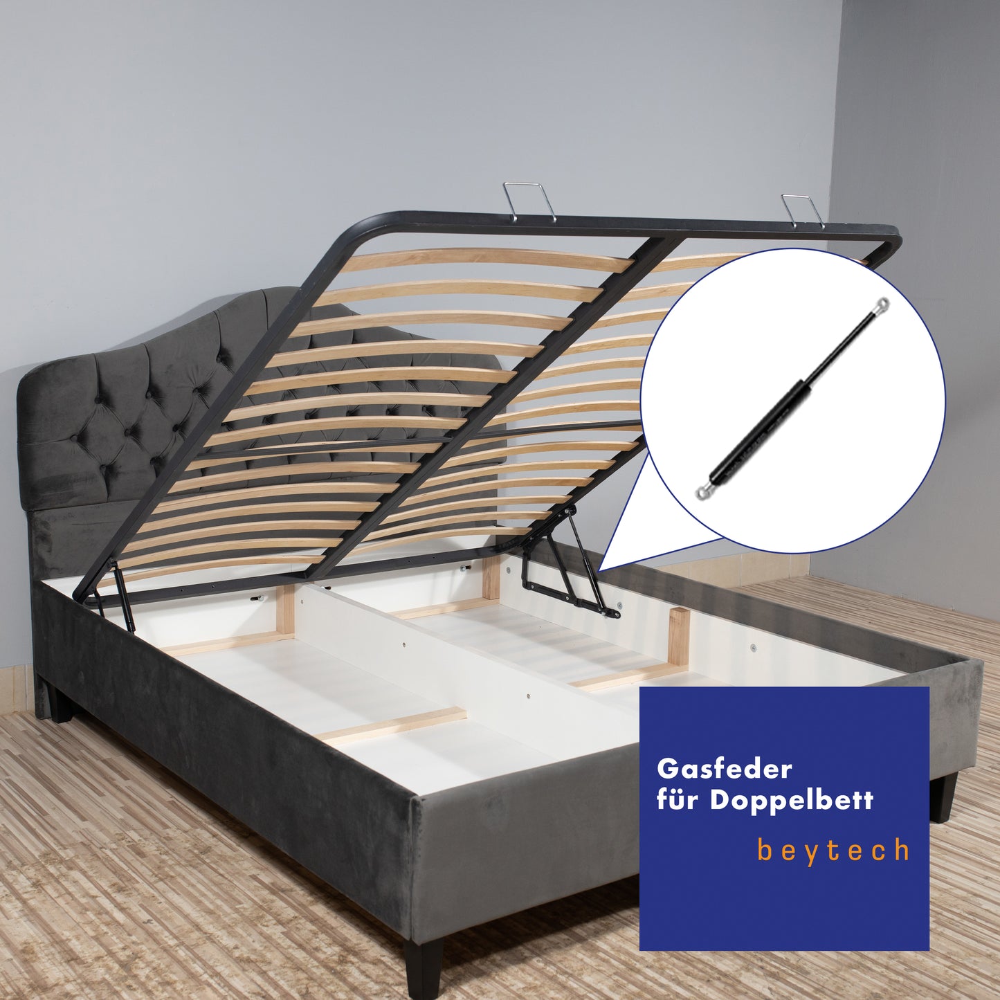Universal Gasdruckfeder, Gasfeder 200–800 mm, 100–700N, Ösen Endstücke 8/18
